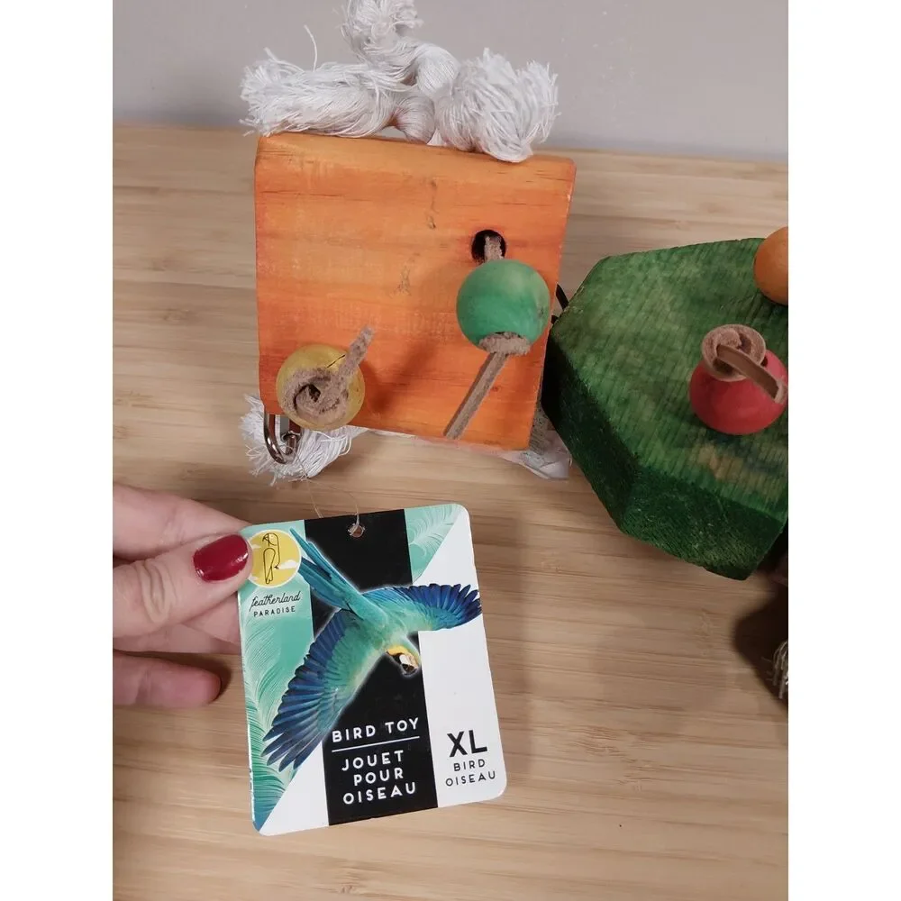 Caitec Featherland Large Bird Parrot Chewing Toy Wooden Block Loaded Dice XL